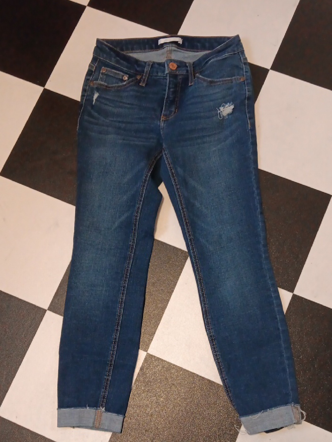 Lc Lauren Conrad Dark Blue Cropped Skinny Jeans